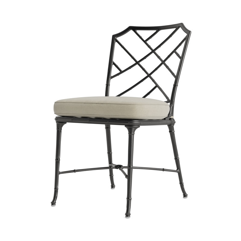 Calcutta Outdoor Dining Side Chair, Fusion Clay, Textured Pewter, Brown