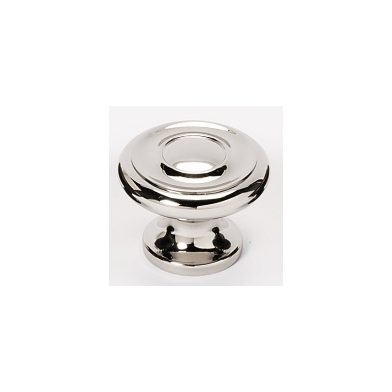 Mushroom Knob, Polished Nickel, 1" H x 1.25" W x 0.88" D