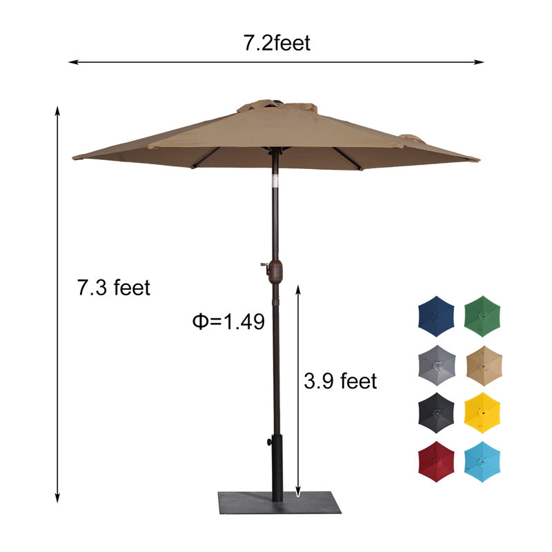 Parasol de marché 7,2 pi Seegmiller, Brun clair