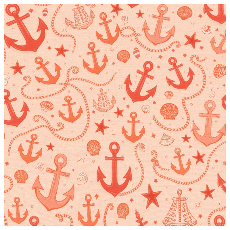 Anchor Rope Seashell Background Duvet Covers, Twin