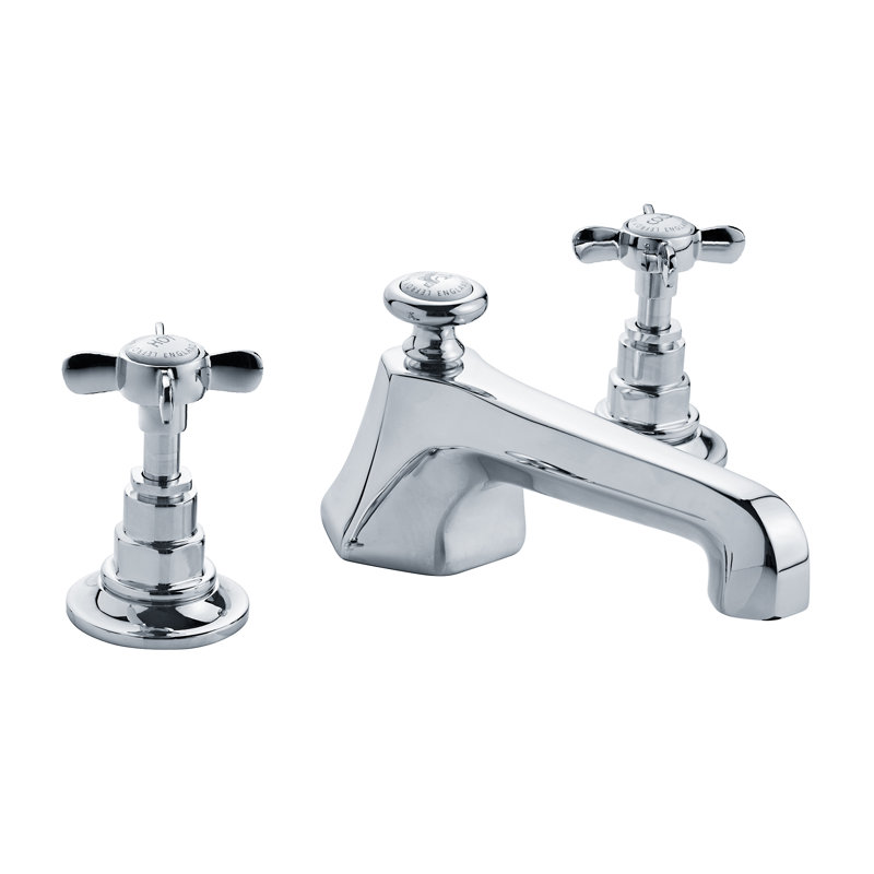 Robinet pour salle de bain à poignée croisée Classic, Chrome poli