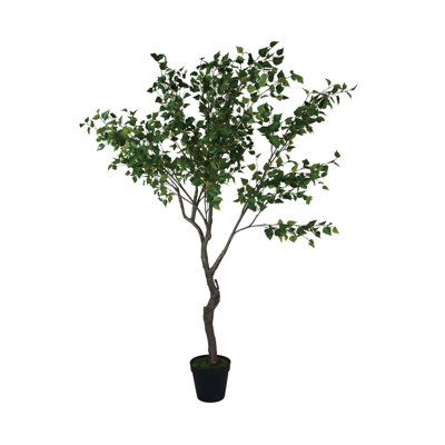 Faux Birch Tree In Plastic Pot