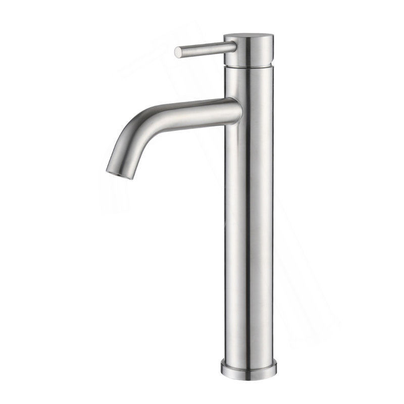 Bathroom Modern Tall Faucets Single Handle One Hole Lavatory Bathroom Sink Faucet, Brushed Nickel