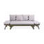 Lit de jour extensible en bois avec panneaux de lattes, ceintures de cerclage et coussins gris d'eau, l 65,50 - 82,00 po x P 29,71 po x H 27,00 po-2009665049-2009665250