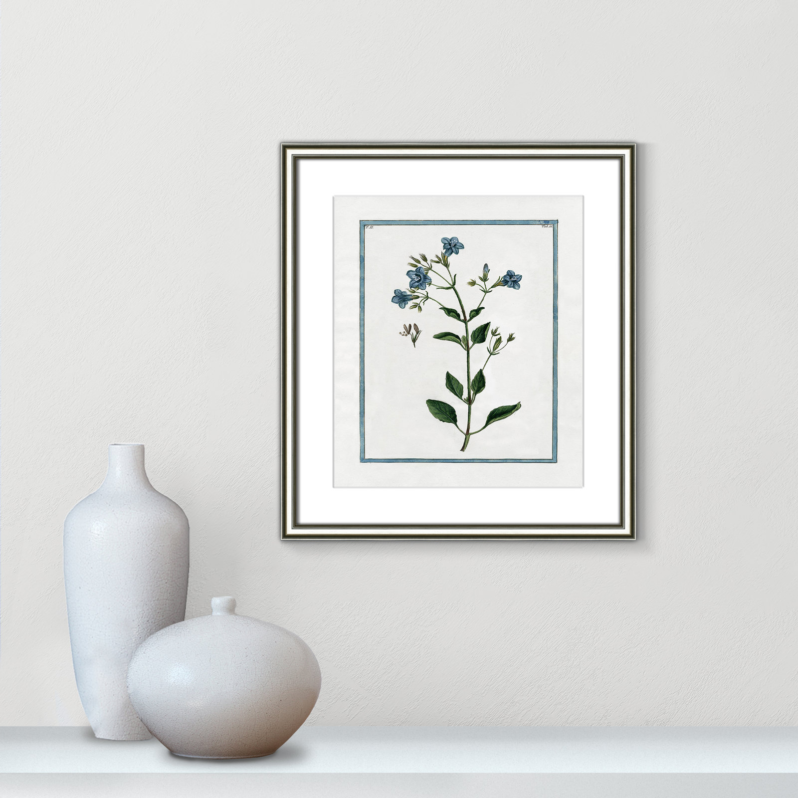 Colombe "Shabby Elegance Botanical II" Print, 14.25" W x 16.25" H, Silver Framed