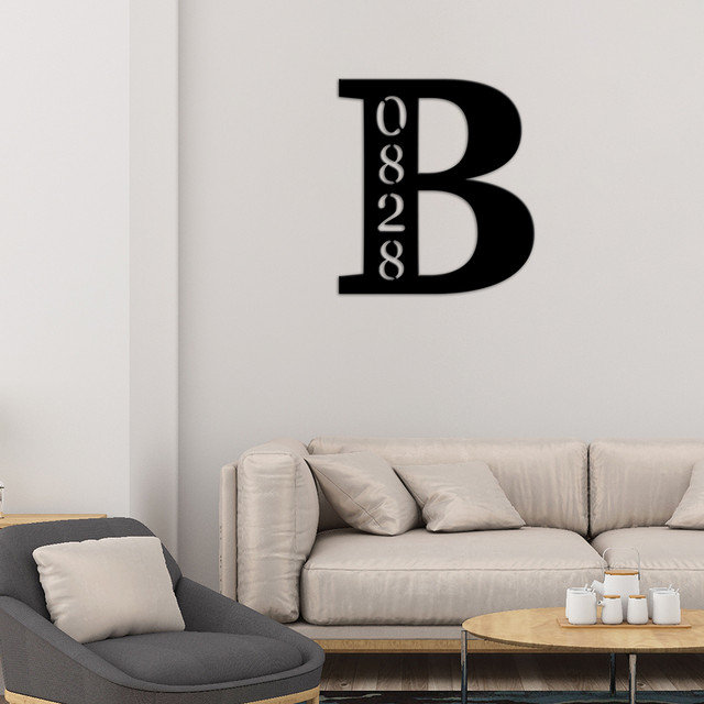 Borlaug Water Resistant Steel Text & Numbers Wall Decor