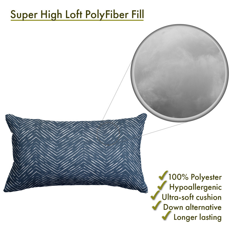 Southwestern Rectangular Throw Pillow, Navy