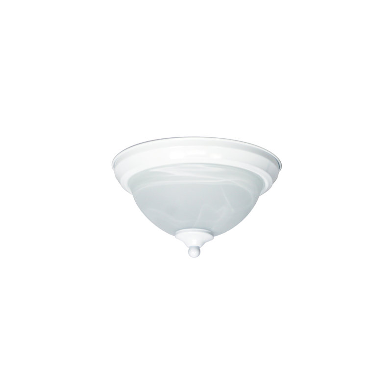 Glass Flush Mount, White