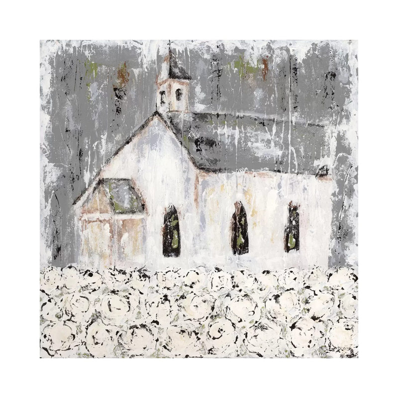 « Cottonfield Chapel » par Ashley Bradley, reproduction d’art, H 12 po x l 12 po x P 1,5 po, Toile tendue, Pas de tapis
