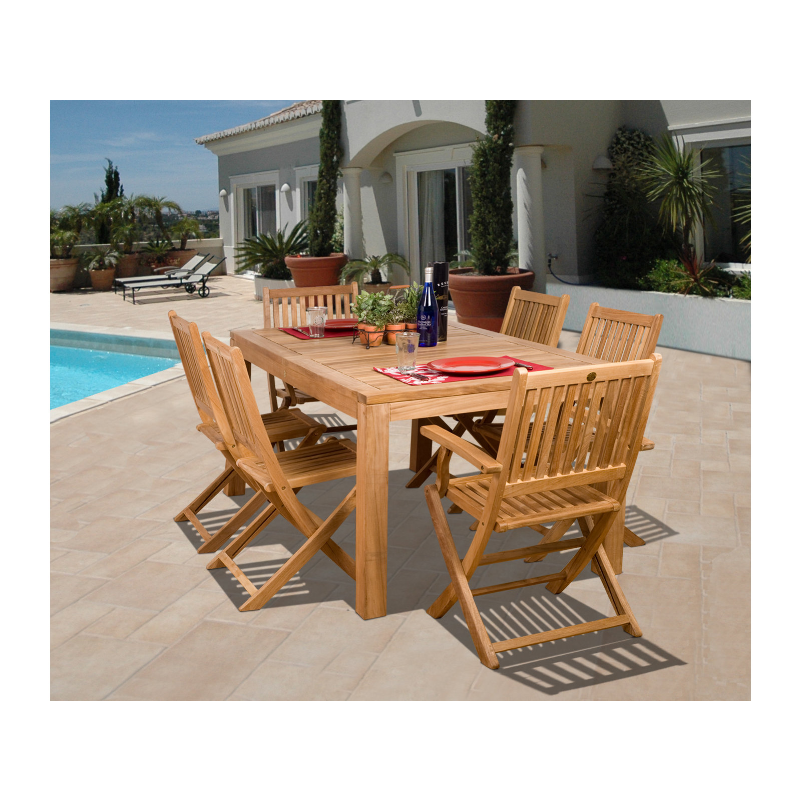 Alyisa 63'' Outdoor Patio Table