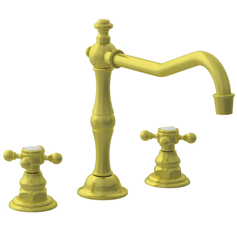 Chesterfield Double Handle Kitchen Faucet, Satin Brass (PVD), Cross