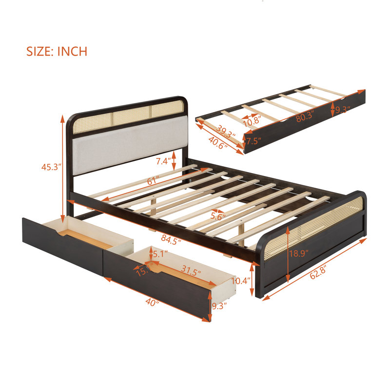 Lit plateforme Nyvor Rustic Modern
