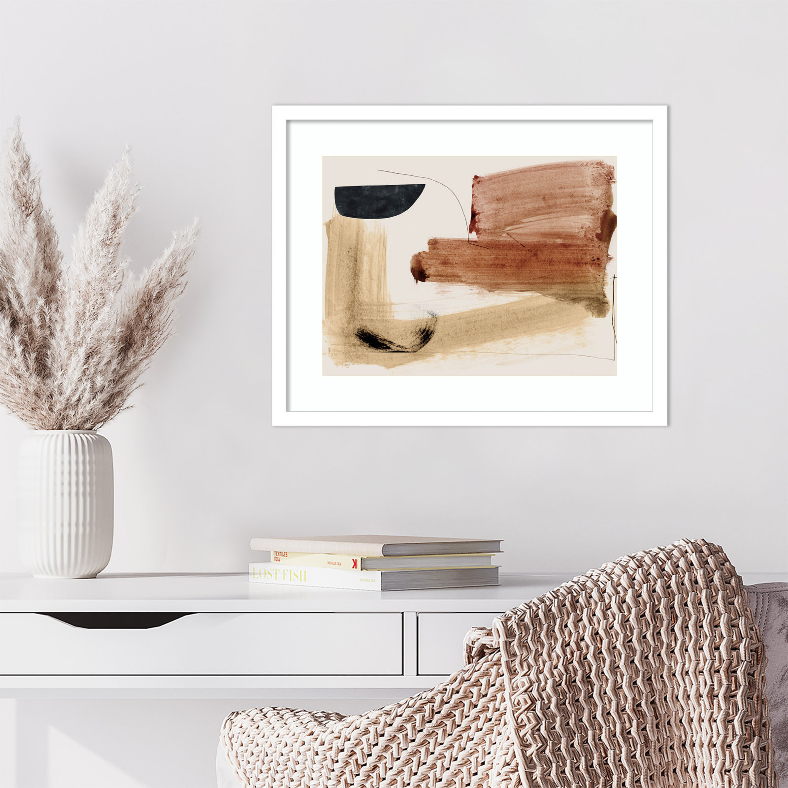 Cooking by Dan Hobday Wood Framed Wall Art Print, White, 17" H x 21" W