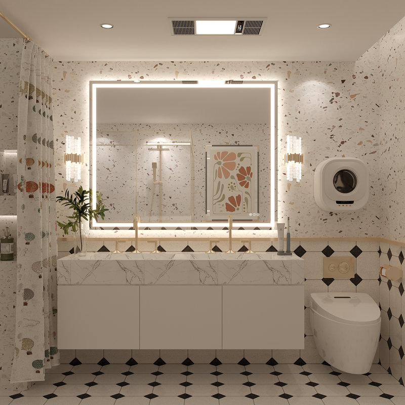 Miroir de salle de bain mural Molly, 48 po x 38 po, Transparent
