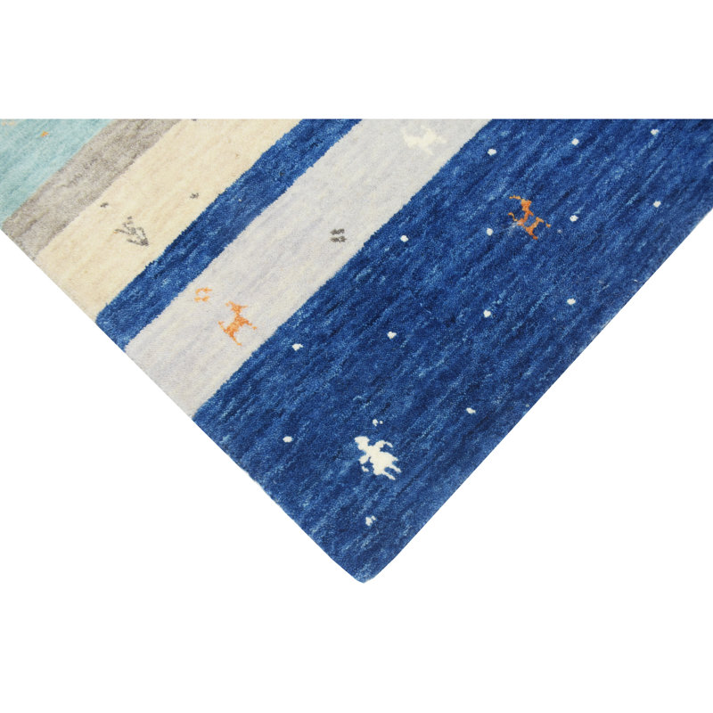 Handmade Wool Striped Area Rug, Rectangle 4' x 6'