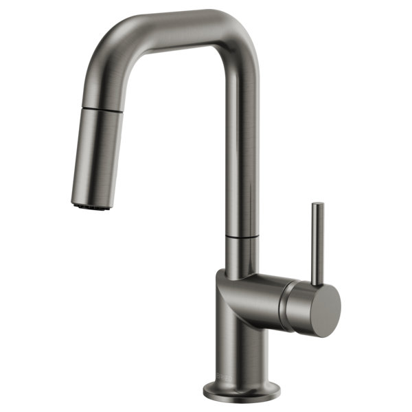 Odin® Pull-Down Prep Faucet with Square Spout, Luxe Steel, Lever