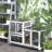 Solid Wood Pet Cage With Wheels And Removable , Grey Small Animal Habitat Bottom Layer,