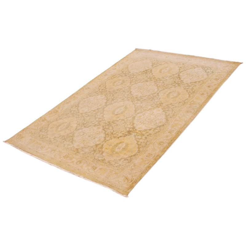 Tapis rectangulaire unique en laine 5 pi 6 po x 8 pi 5 po Aleezah