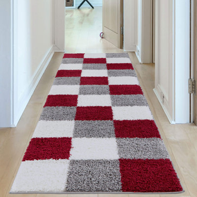 Myshaggy Collection Rugs Geometric Design in Red