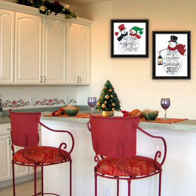 The Holiday Aisle® 2- Piece Vignette Good Friends Snowman Wall Art For Living Room, Bedroom Wall Art Print For Home Decor By Deb Strain