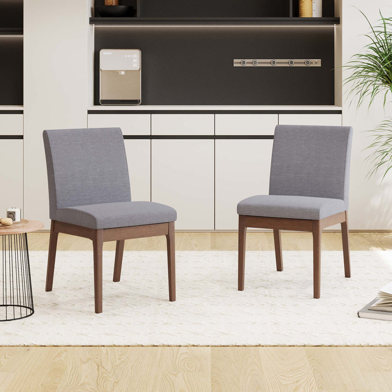 Chaises de salle à manger sans accoudoirs modernes et minimalistes, ensemble de 2, Gris foncé
