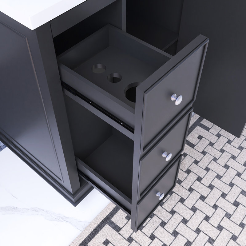 36" Black Bathroom Vanity Cabinet