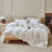 100% Cotton Houndstooth Waffle Weave Duvet Cover Set-135650990-135650987