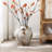 Mottled Brown and White Terracotta 12-Inch Tall Indoor and Outdoor Jug Vase with Handles