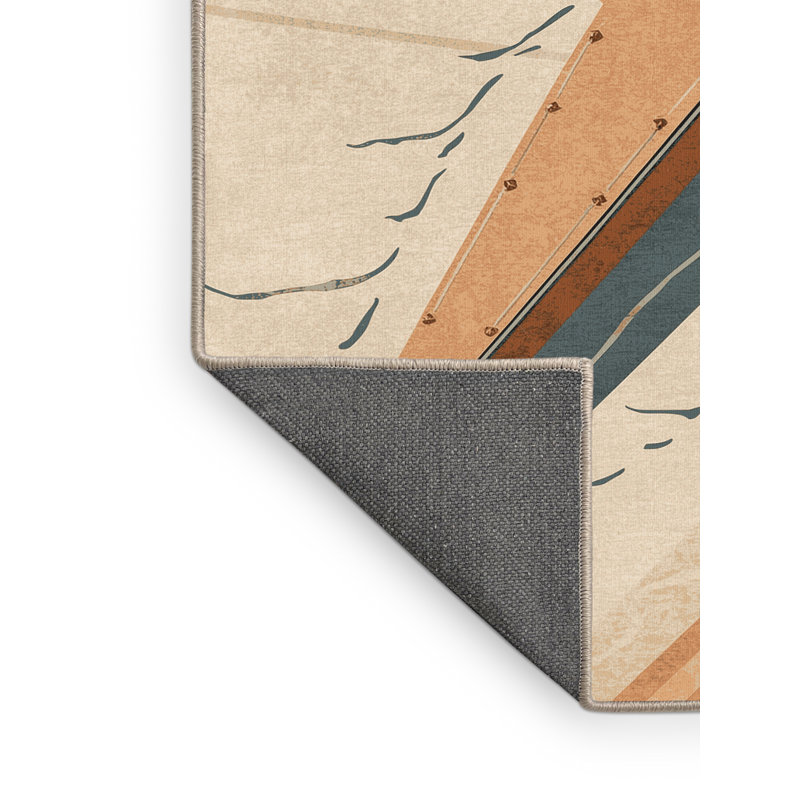 Tapis à rayures douces et moelleuses Elina, 6 x 9