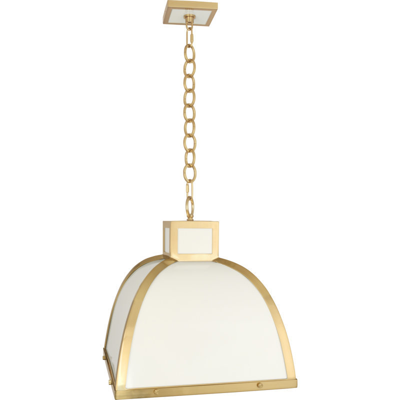Lustre géométrique unique à 3 lumières Ranger, Peinture blanc brillant / accents en laiton modern