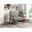 Chaise d'appoint pour adultes gris clair, chaise d'appoint de salon moderne avec structure en bois massif brun noyer, sièges d'appoint pour bureau de chambre à coucher