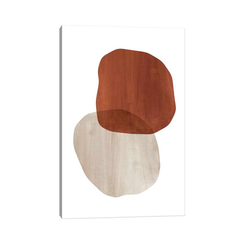 Terracotta And Beige Organic Shapes by Whales Way - Print on Canvas, Wrapped Canvas, 101.6cm H x 66.04cm W x 3.81cm D