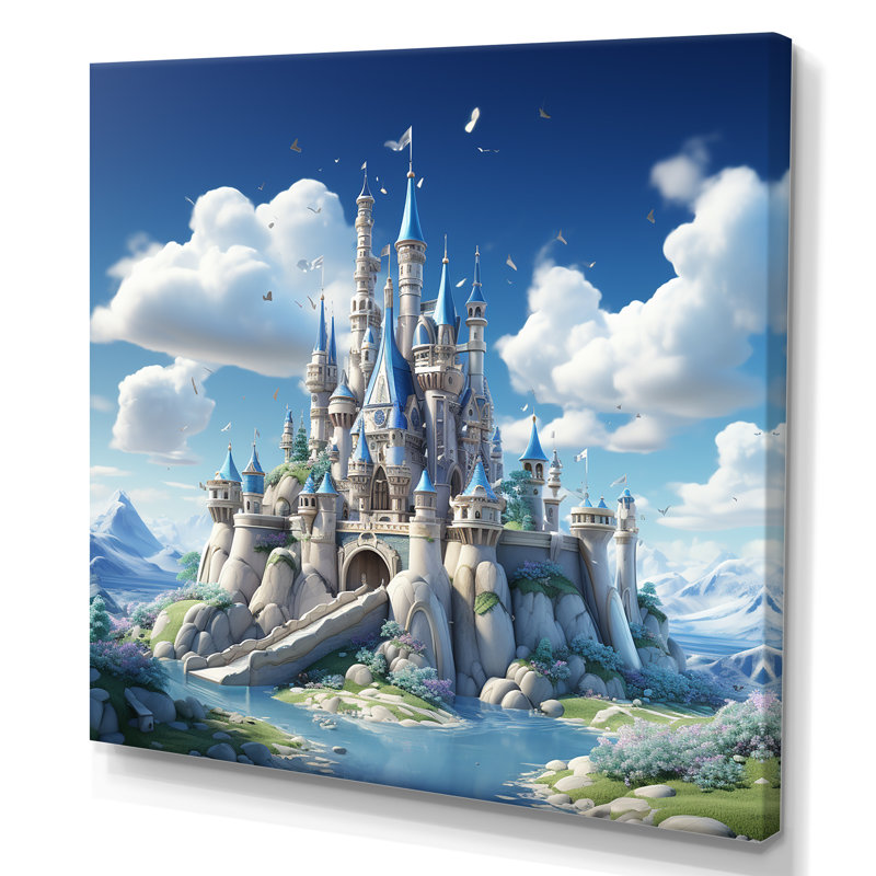 Princesse, château magique, rêves II - art mural, Toile tendue, H 16 po x l 16 po x P 1 po
