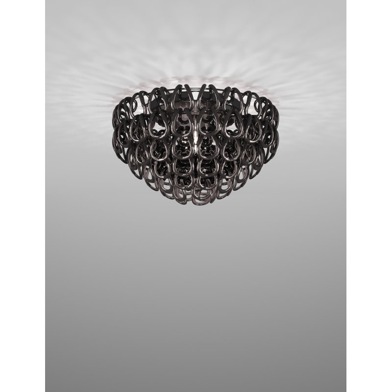Giogali Ceiling Lamp 60 Crystal Smoky Matt Bronze 1 E26 Ul 1, Glossy Chrome, Black