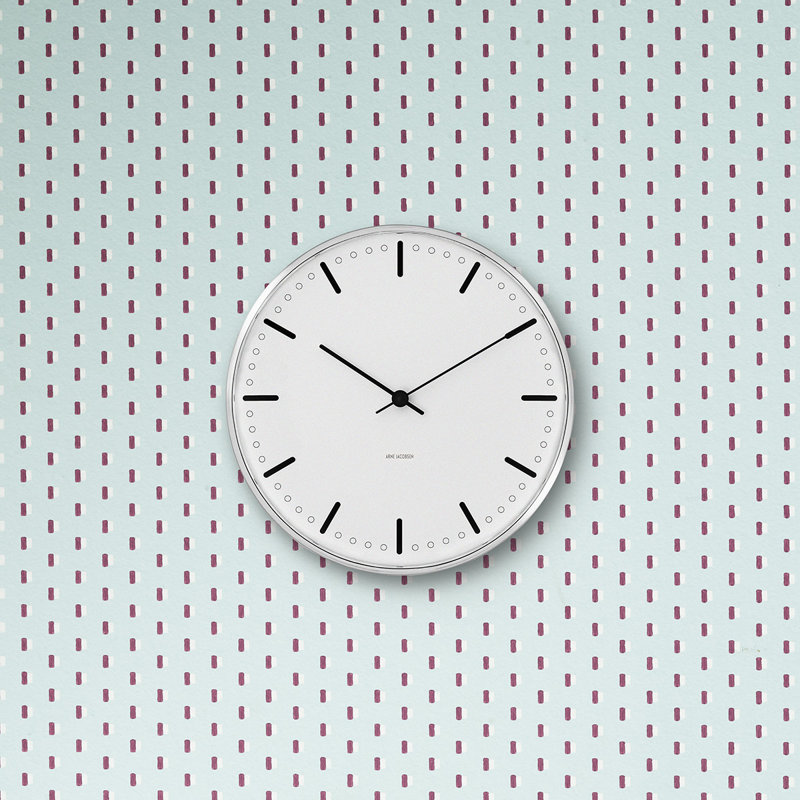 Small White and Black Modern Wall Clock
