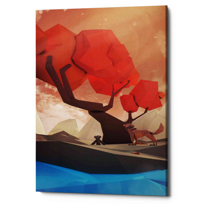 «The Red Tree» par Jonathan Lam, art mural sur toile