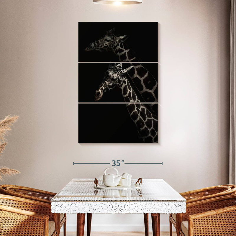 Brampt Two Masai Giraffes, 50" H x 32" W