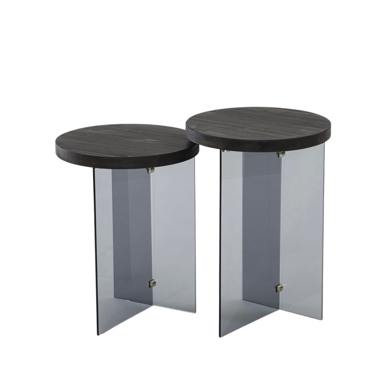 Ensemble de tables basses, Gris foncé, Anthracite