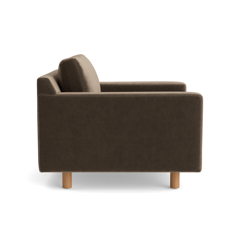 Hunter Chair No Welt, Performance Velvet - Otter, Natural