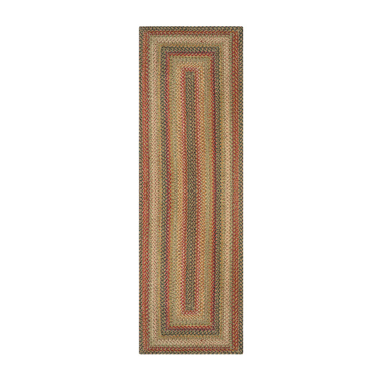 Vinita Abstract Hand Braided Jute/Sisal Rust/Green/Beige Area Rug