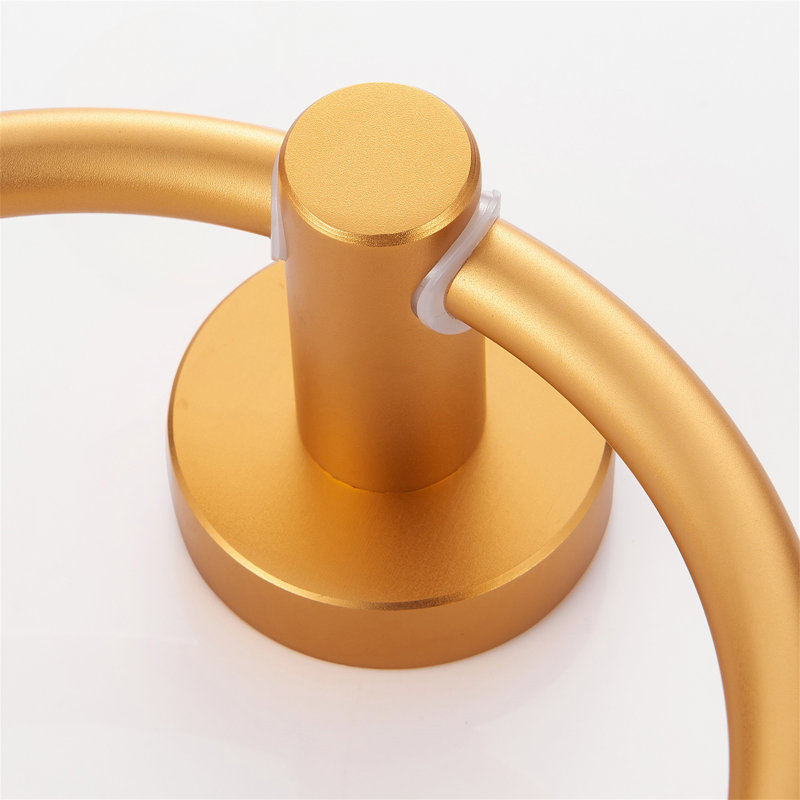 Bathroom Hardware Set, Thicken Space Aluminum 3 PCS Towel Bar Set- Brushed Gold 16-27 Inches Adjustable Bathroom Accessories Set