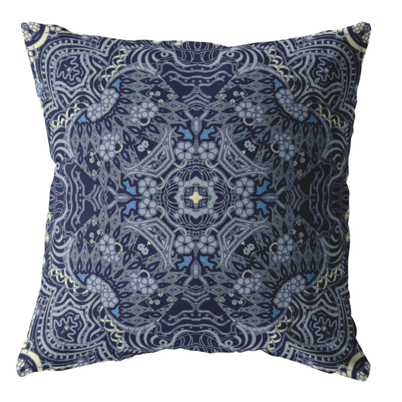 Housse et insert d'oreiller carré Tree of Life, 16" x 16", Indigo