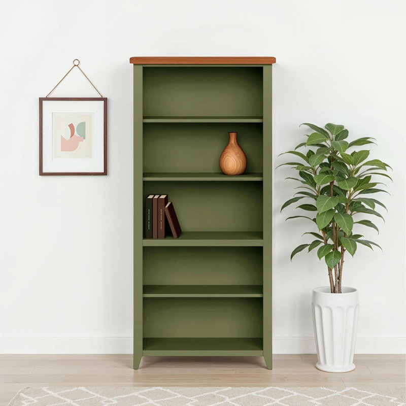 Columbia Bookcase, (5 Shelves) 72"H x 32"W x 10"D, Green