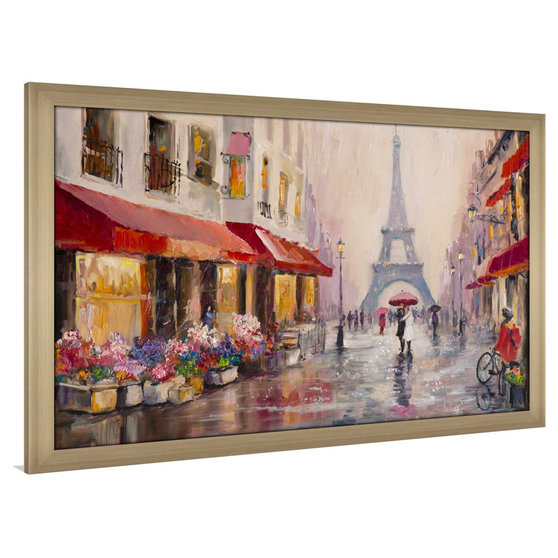 «Paris France», reproduction encadrée, H 33,5 po x l 49,5 po x P 1 po, Encadrement champagne