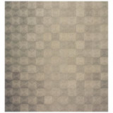 1940s Rustic Beige Antique Geometric Modern Moroccan Reed Square Woven Rug