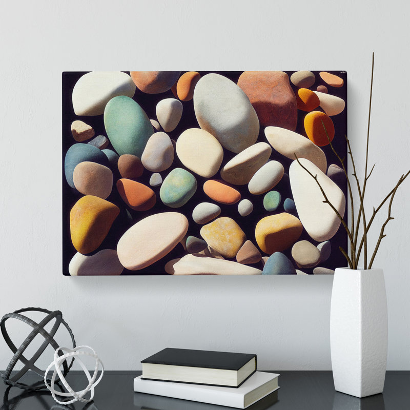 Pebbles By The River Vol.6 - Wrapped Canvas, 35cm H x 50cm W x 3cm D