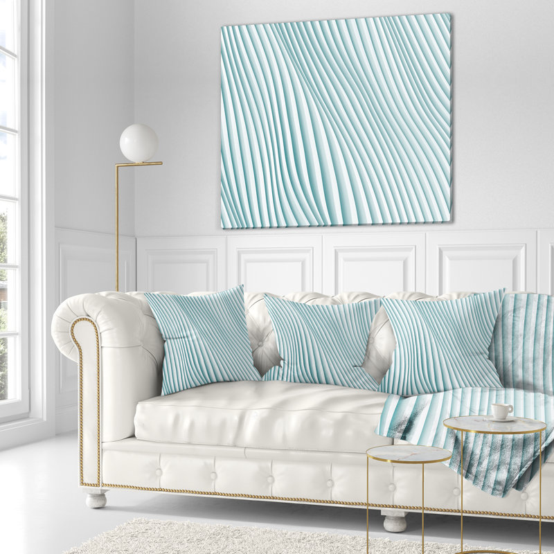 Coussin décoratif à petites vagues en 3d, H 16 po x l 16 po
