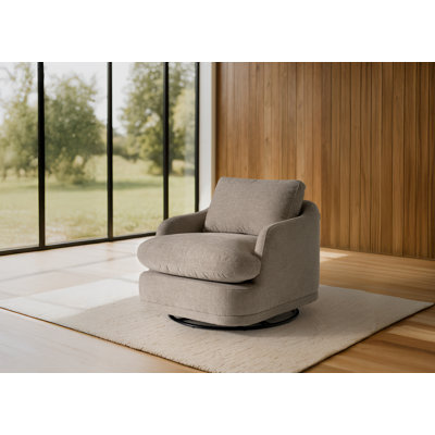 Chantry - Modern Grey Sand Fabric Swivel Accent Chair