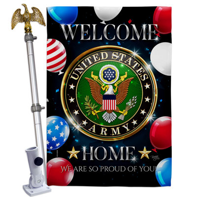 Double Sided 40'' H x 28'' W Polyester Flag Set