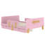 Lit plateforme double avec tiroirs de rangement, structure de lit en bois massif avec garde-corps, petite tablette et crochets, aucun sommier requis, rose-292577996-292577986